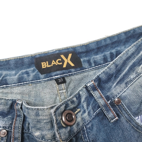 Blacx bleach dye hole distressed jeans size 33 - Picture 3 of 5